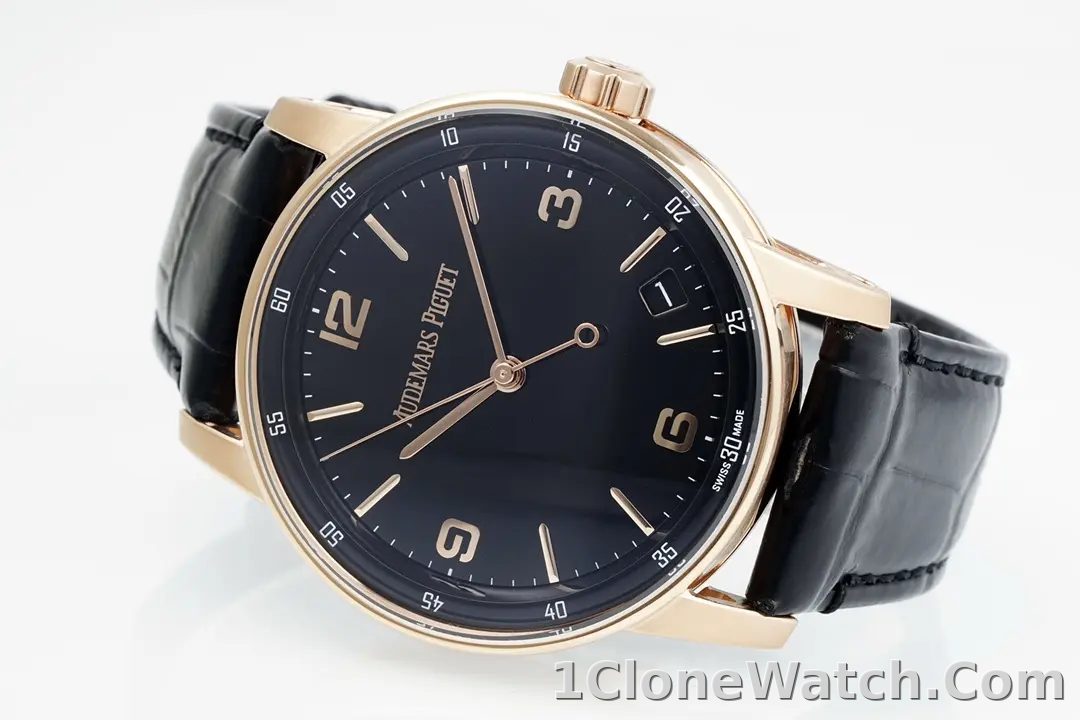 watch Audemars Piguet CODE 11.59 Blue Dial Three-Hand Automatic Watch   Rose Gold and Stainless Steel, 41mm - detail
