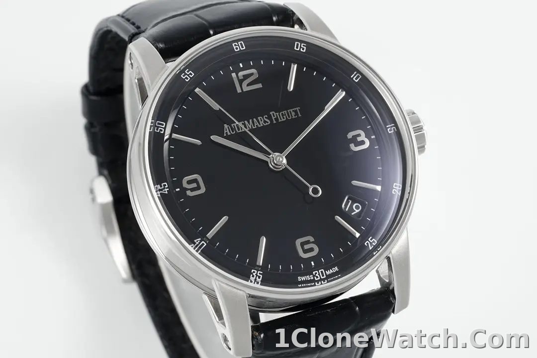 watch Audemars Piguet CODE 11.59 Blue Dial Three-Hand Automatic Watch   41mm Stainless Steel Case with Black Leather Strap - detail