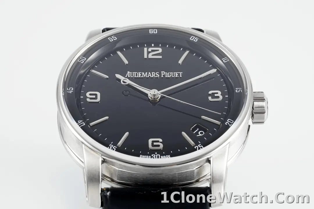 watch Audemars Piguet CODE 11.59 Blue Dial Three-Hand Automatic Watch   41mm Stainless Steel Case with Black Leather Strap - detail
