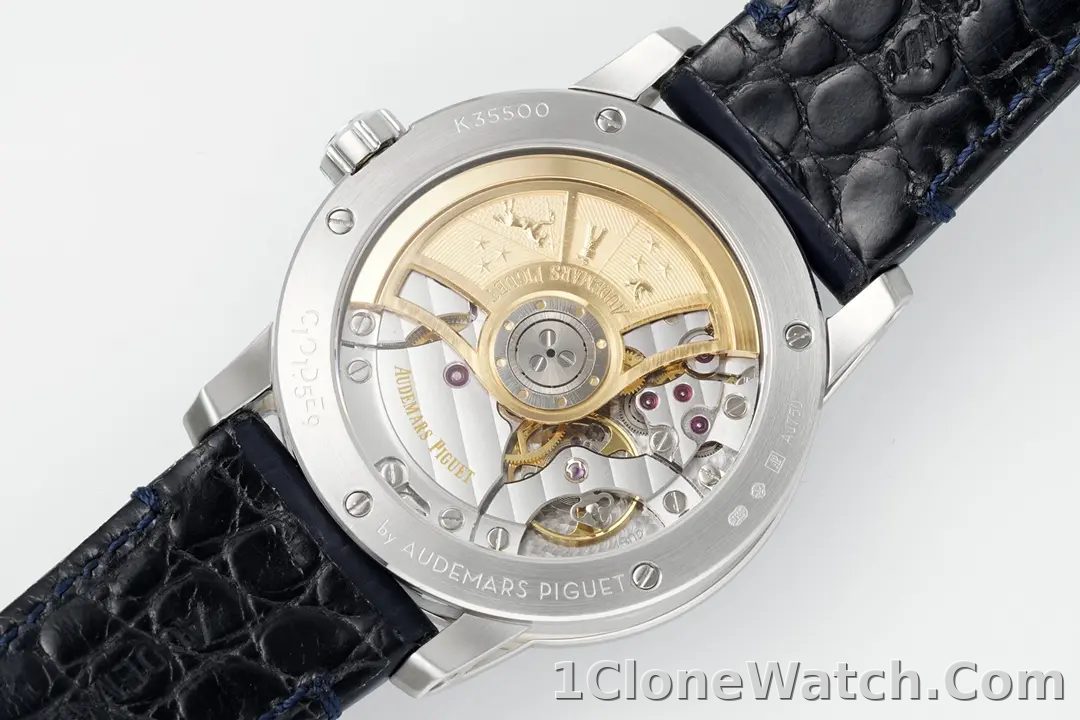 watch Audemars Piguet CODE 11.59 Blue Dial Three-Hand Automatic Watch   41mm Stainless Steel Case with Black Leather Strap - detail