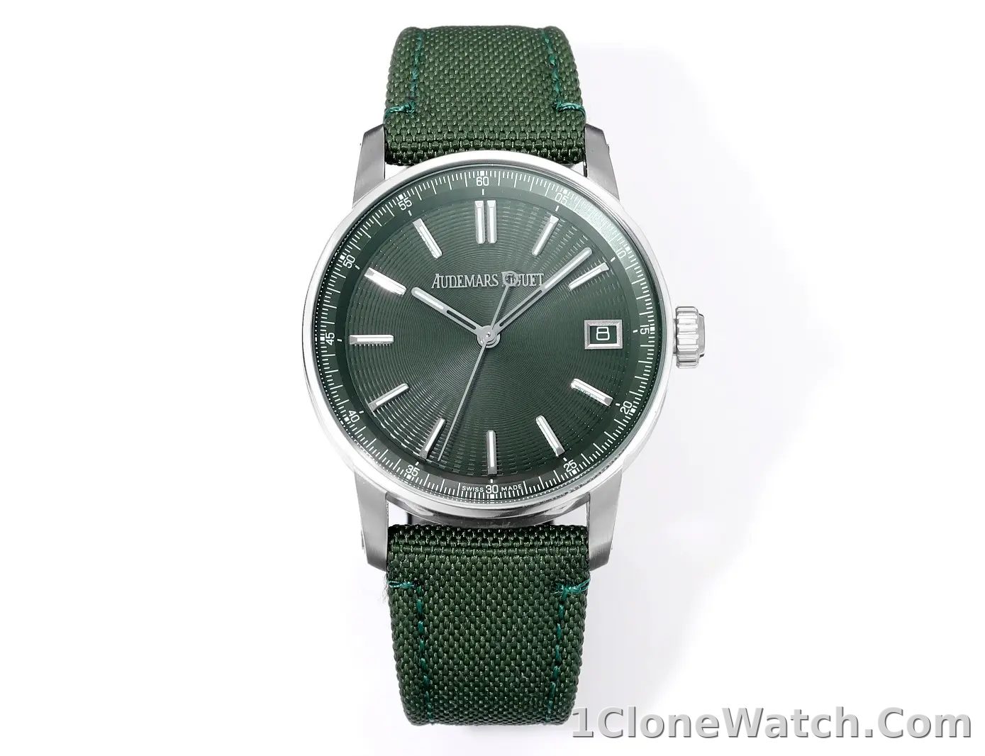 watch Audemars Piguet CODE 11.59 Green Dial Stainless Steel Watch with Fabric Strap