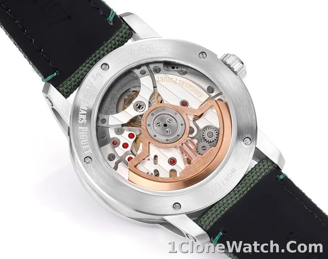 watch Audemars Piguet CODE 11.59 Green Dial Stainless Steel Watch with Fabric Strap - detail