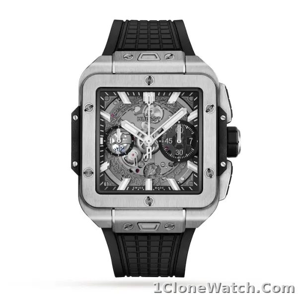 Hublot Square Bang Men Automatic Skeleton Rubber Watch 821.NX.0170.RX