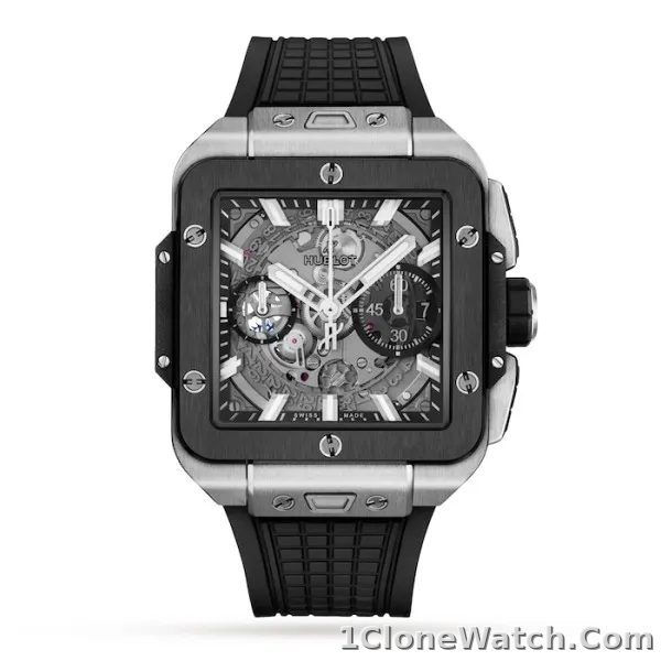 Hublot Square Bang Men Automatic Skeleton Rubber Watch 821.NM.0170.RX