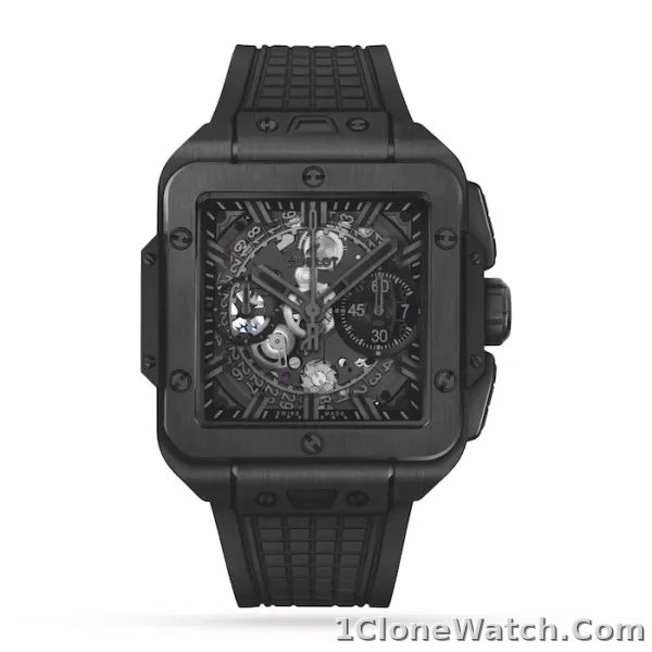 Hublot Square Bang Men Automatic Skeleton Rubber Watch 821.CX.0140.RX