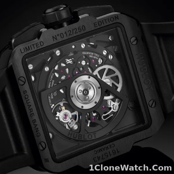 Hublot Square Bang Men Automatic Skeleton Rubber Watch 821.CX.0140.RX - detail