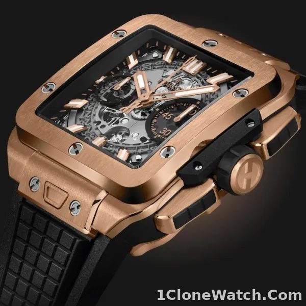 Hublot Square Bang Men Automatic Skeleton Rubber Watch 821.OX.0180.RX - detail