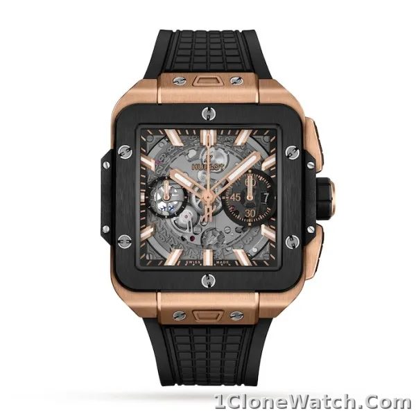 Hublot Square Bang Men Automatic Skeleton Rubber Watch 821.OM.0180.RX