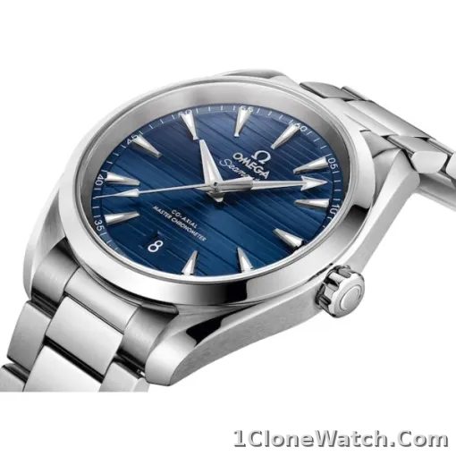 Omega Seamaster Aqua Terra Men Automatic Blue Stainless Steel Watch O22010382003001 - detail