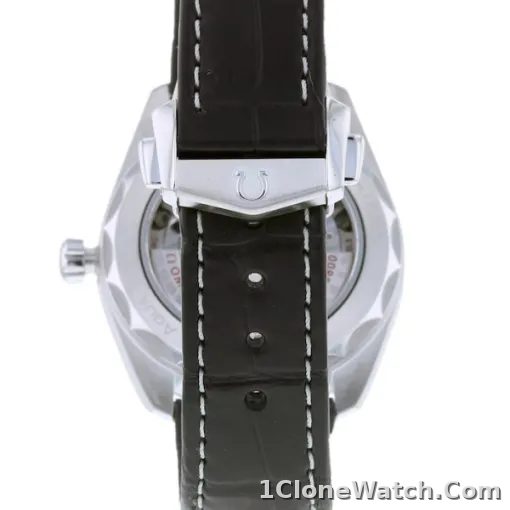 Omega Seamaster Aqua Terra Men Automatic Black Leather Watch O22013382001001 - detail
