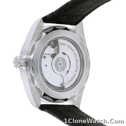 Omega Seamaster Aqua Terra Men Automatic Black Leather Watch O22013382001001 - detail