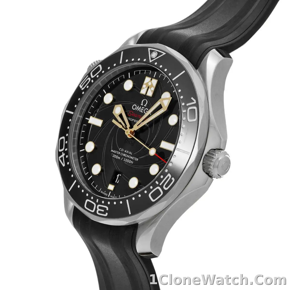 Omega Seamaster Men Automatic Black Rubber Watch COMPLETE BOND BOX SET - detail