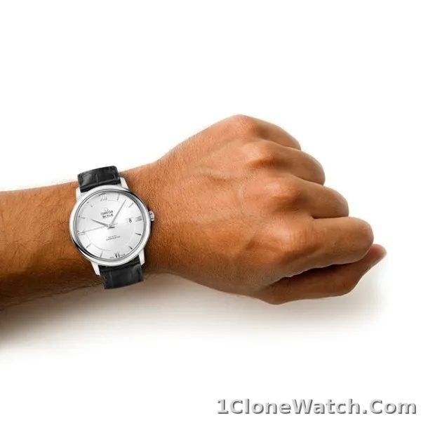Omega De Ville Men Automatic Silver Leather Watch O42413402002001 - detail