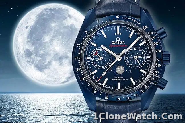 Omega Speedmaster Men Automatic Blue Leather Watch O30493445203001 - detail