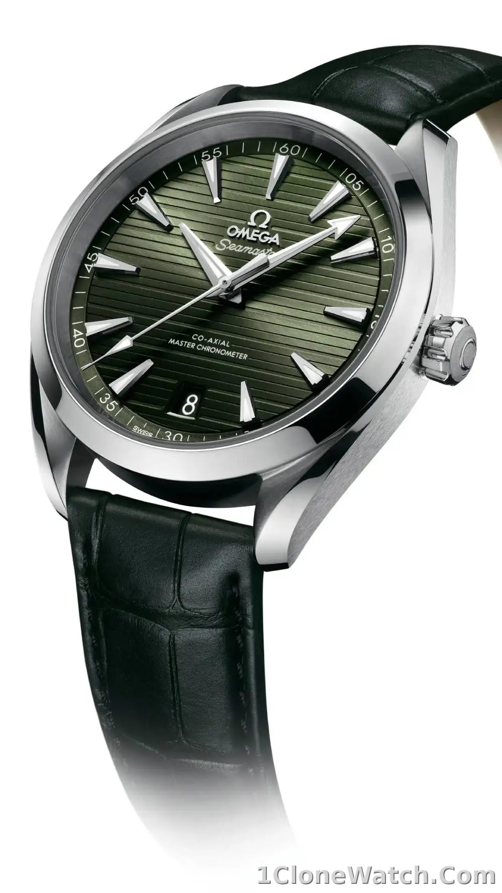 Omega Seamaster Aqua Terra Men Automatic Green Leather Watch O22013412110001 - detail