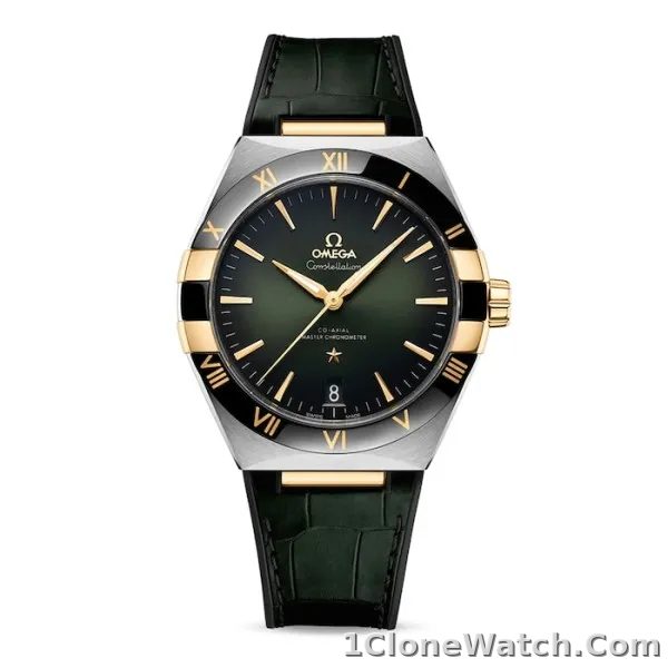 Omega Constellation Men Automatic Green Leather Watch O13123412110001