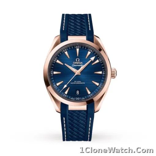 Omega Seamaster Aqua Terra Men Automatic Blue 18ct Rose Gold Watch O22052412103001