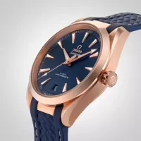 Omega Seamaster Aqua Terra Men Automatic Blue 18ct Rose Gold Watch O22052412103001 - view 7
