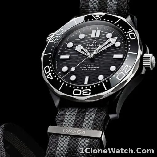 Omega Seamaster Men Automatic Black Fabric 007 Watch O21092442001002 - detail