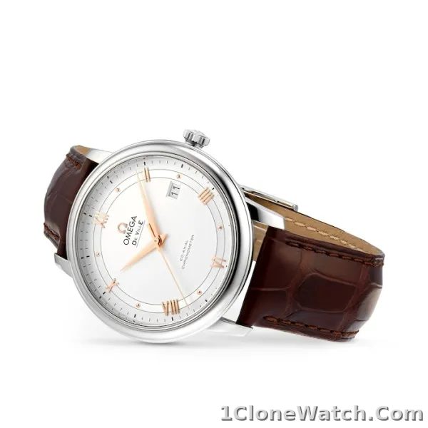 Omega De Ville Men Automatic Silver Leather Watch O42413402002002 - detail