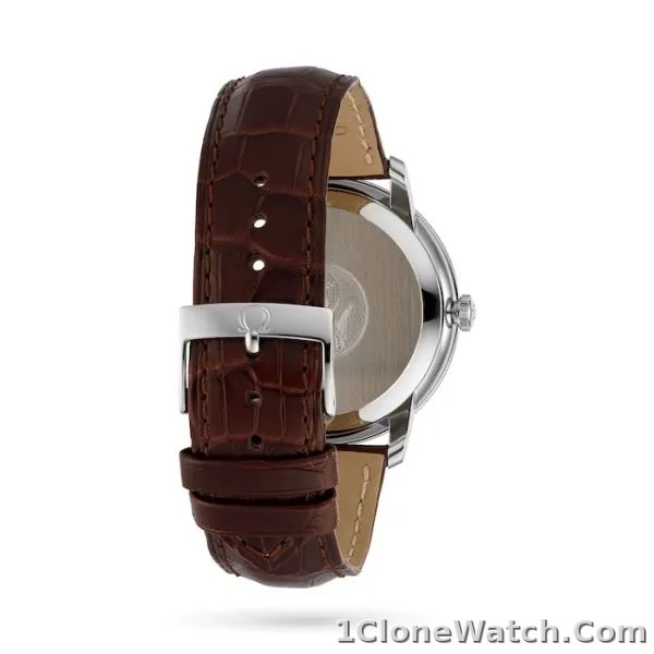 Omega De Ville Men Automatic Silver Leather Watch O42413402002002 - detail