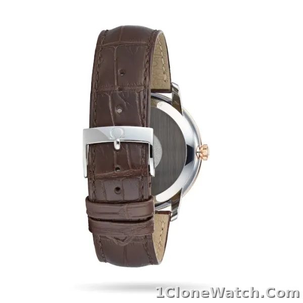 Omega De Ville Men Automatic Mother of Pearl Leather Watch O42423402002002 - detail