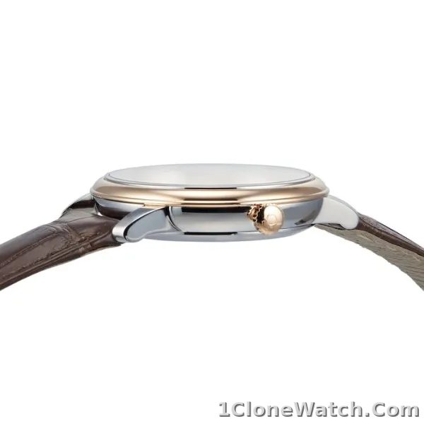 Omega De Ville Men Automatic Mother of Pearl Leather Watch O42423402002002 - detail