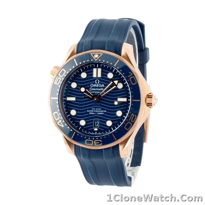 Omega Seamaster Men Automatic Blue Rubber Watch O21022422003002 - detail