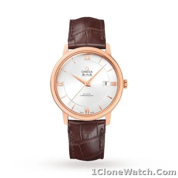Omega De Ville Men Automatic Silver Leather Watch O42453402002001