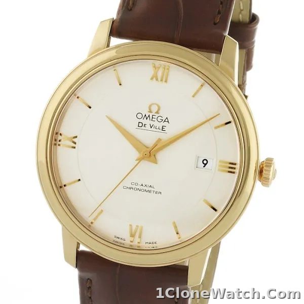 Omega De Ville Men Automatic Silver Leather Watch O42453402002001 - detail