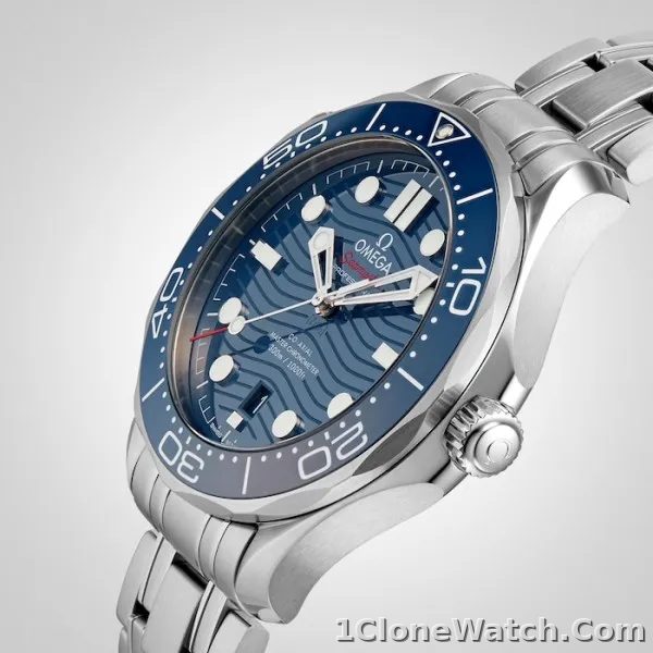 Omega Seamaster Men Automatic Blue Stainless Steel Watch O21030422003001 - detail