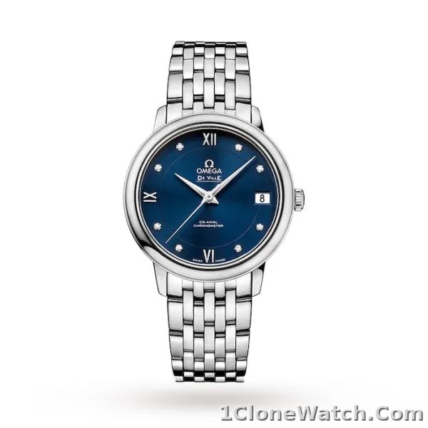 Omega De Ville Women Automatic Blue Stainless Steel Watch O42410332053001