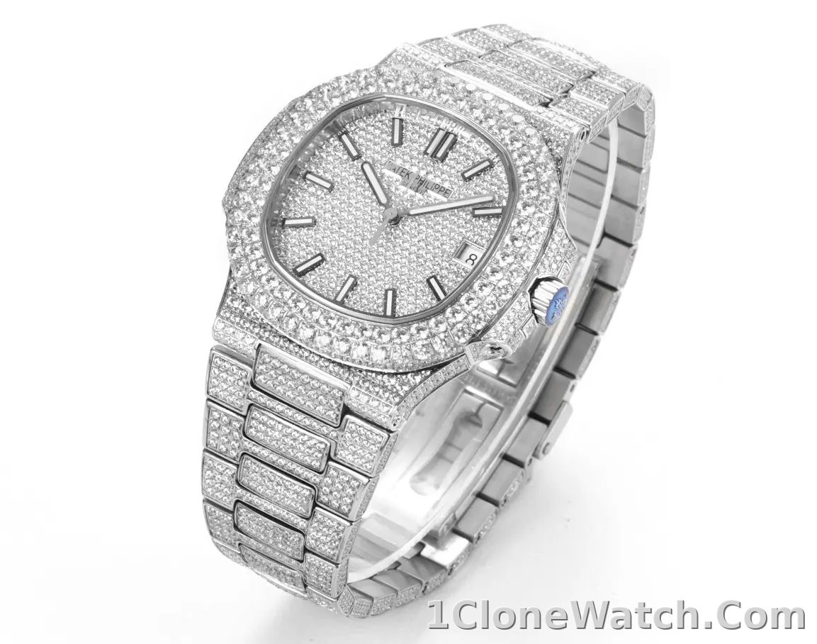 Patek Philippe Nautilus Full Star Platinum Watch - detail