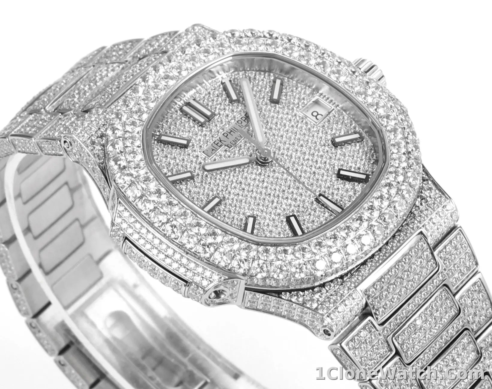 Patek Philippe Nautilus Full Star Platinum Watch - detail