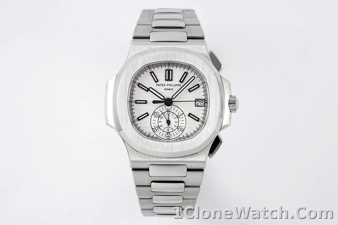 Patek Philippe Silver Nautilus Chronograph Watch