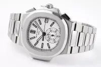 Patek Philippe Silver Nautilus Chronograph Watch - view 7