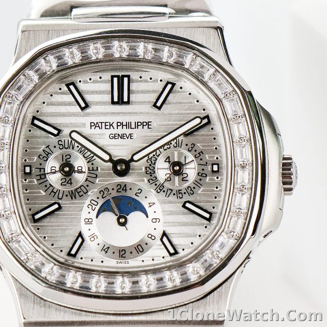 Patek Philippe Silver Nautilus Watch - detail