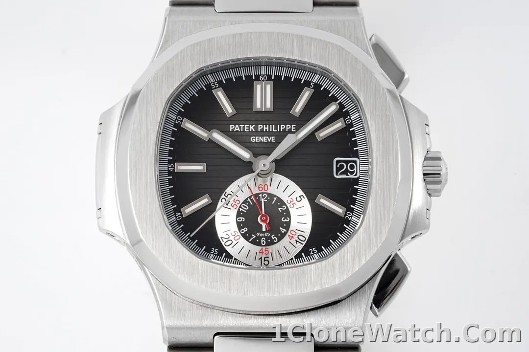 Patek Philippe 5980 Silver Black Watch - detail