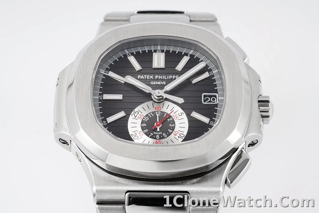 Patek Philippe 5980 Silver Black Watch - detail