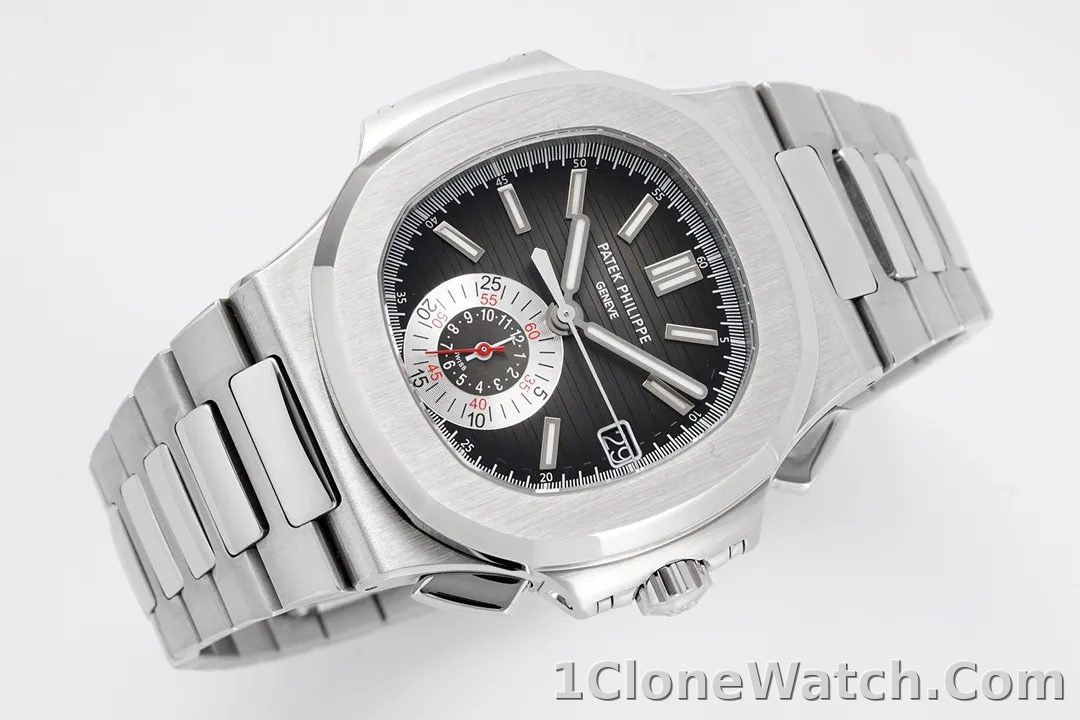 Patek Philippe 5980 Silver Black Watch - detail