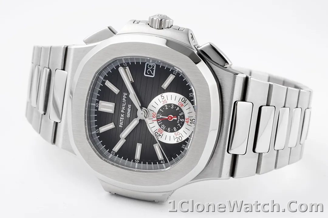 Patek Philippe 5980 Silver Black Watch - detail