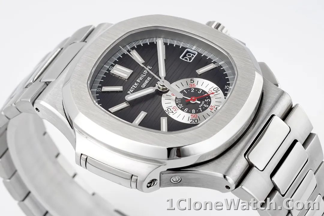 Patek Philippe 5980 Silver Black Watch - detail