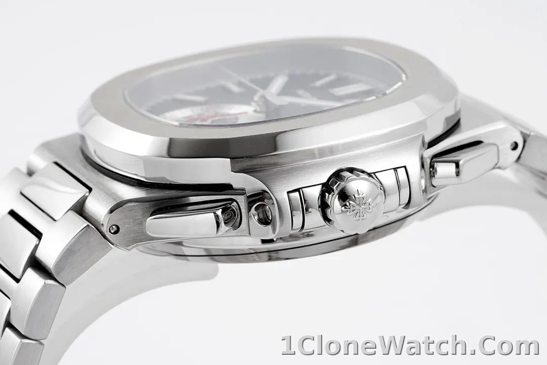 Patek Philippe 5980 Silver Black Watch - detail
