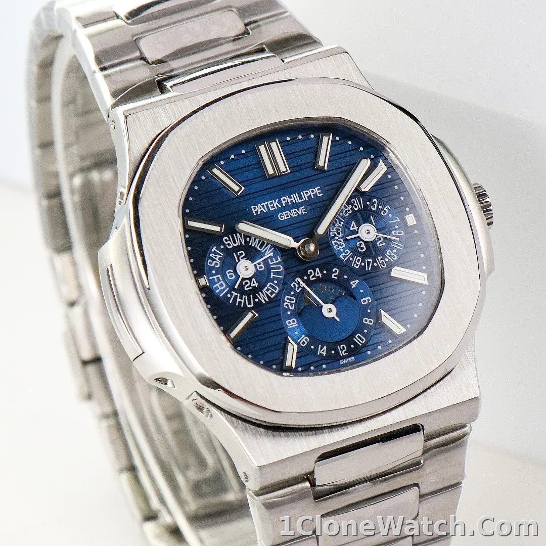 Patek Philippe Blue Nautilus Perpetual Watch - detail