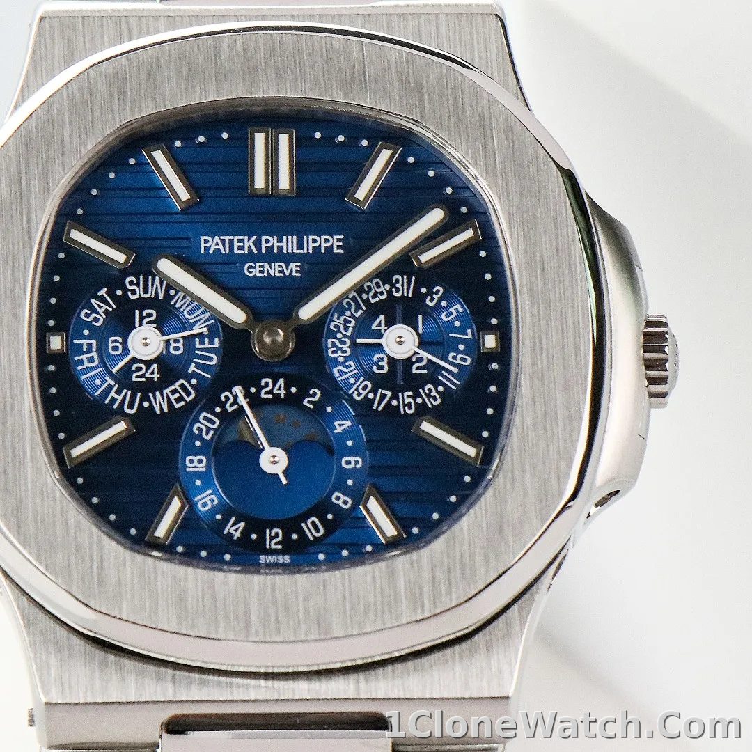 Patek Philippe Blue Nautilus Perpetual Watch - detail