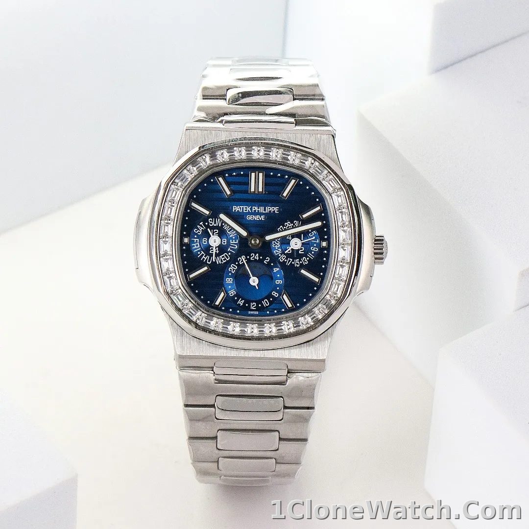 Patek Philippe Blue Nautilus Perpetual Watch - detail