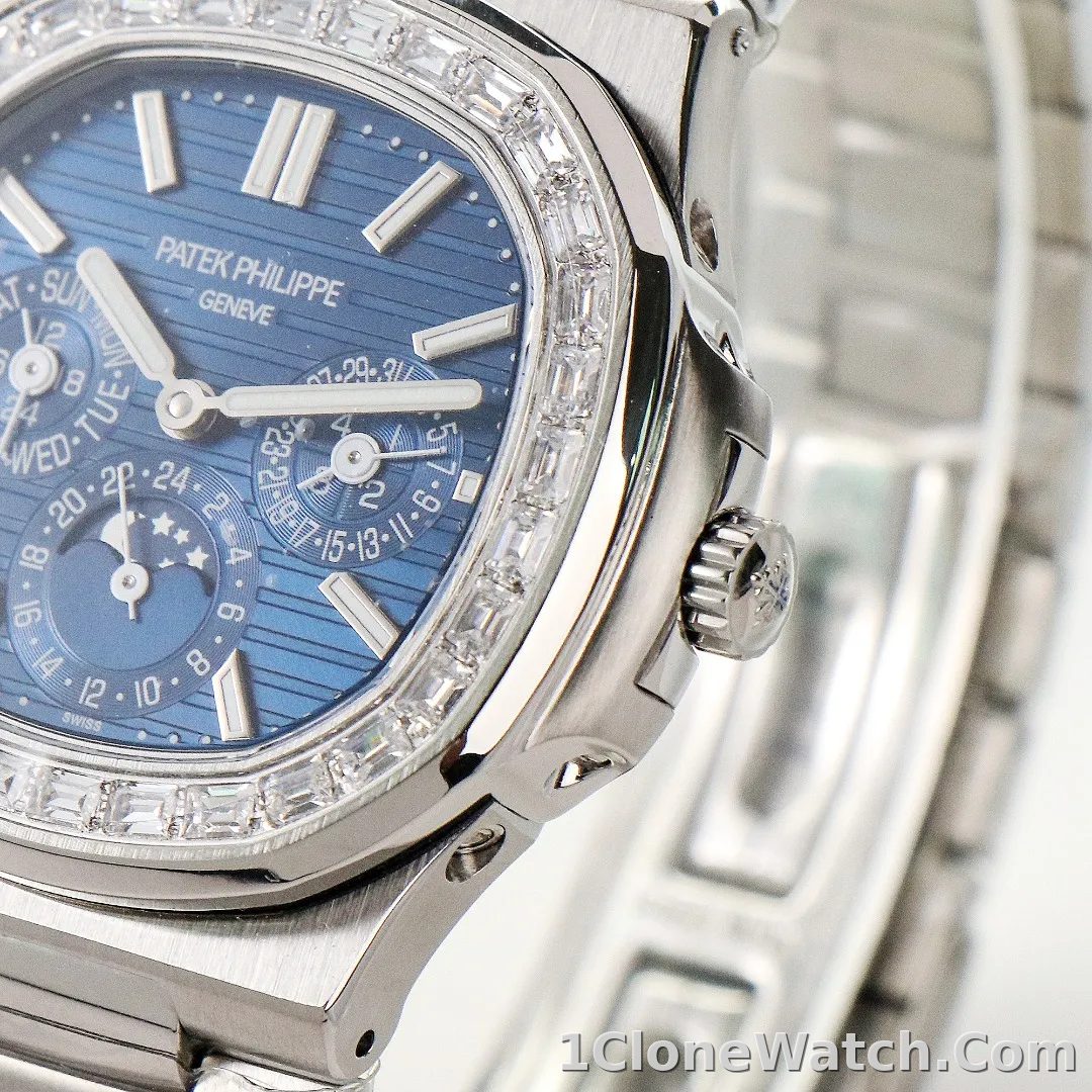 Patek Philippe Blue Nautilus Perpetual Watch - detail