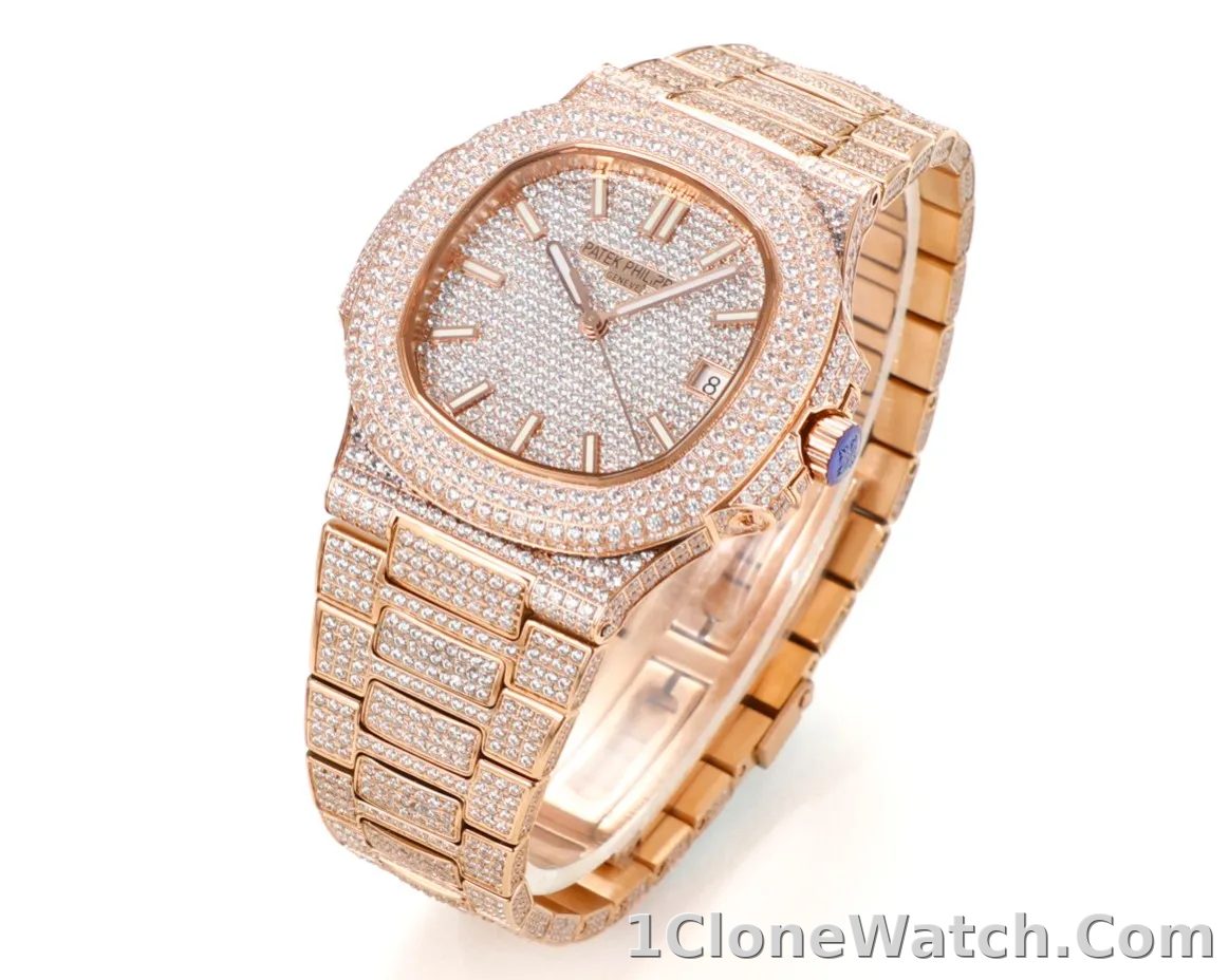 Patek Philippe Rose Gold Diamond Watch - detail