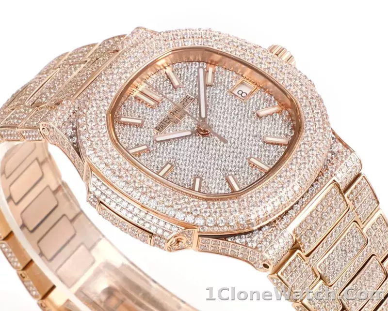 Patek Philippe Rose Gold Diamond Watch - detail