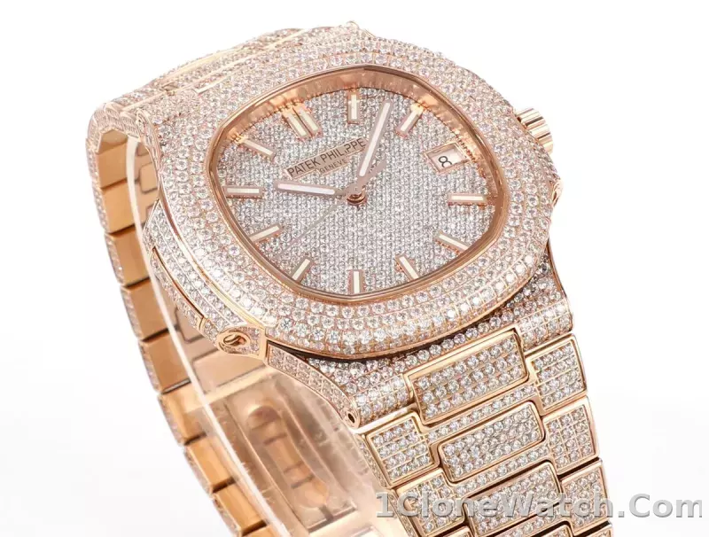 Patek Philippe Rose Gold Diamond Watch - detail